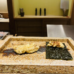 日本橋 蕎ノ字 - ☆牡蠣（広島・大黒神島産）と牡蠣の磯部揚げ。