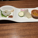 鉄板焼と野菜へいきゅう - コース(旬野菜、旬魚の刺身)