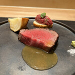 銀座 大石 - 牛さん♡ナントカのタルタルも♡そして百合根マジでバナナだ！