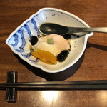 Hirakawachou Kanaya - ②自家製胡麻豆腐、からすみ入り