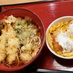 ばんどう太郎 - 天ぷらそばとかつ丼セット