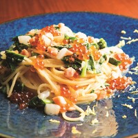 サーモン　いくら　アーリオオーリオ　スパゲッティ