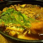 わらや - 名古屋赤だし鍋（きしめん）