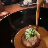KYOTO BISTRO - 蟹のビスク、蟹の焼きリゾット。