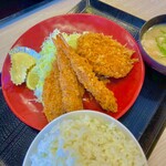 かつや - 海老・ヒレ・メンチカツ定食