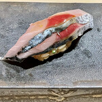 鮨 心白 - 本日一番だったかもしれない炙り〆鯖　すんごい旨みでまた悶絶