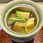 鮨 心白 - 鮑の茶碗蒸し　これは本当に旨い　いくらでも酒が飲めそうなアテです