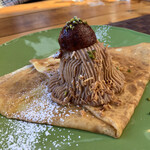 Cafe Gourmand - 小布施栗とラムレーズンアイスのモンブラン風クレープ