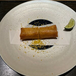 眞善美 - カラスミの春巻き　大根　お餅