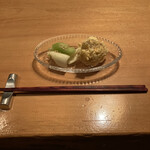 Oosaka Kicchin - ①冷前菜（大人のポテトサラダ＆セロリの浅漬け）