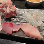 いわさき - おすすめ定食 鯖塩ハーフ お刺身3種