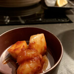 北海道焼肉 北うし - 牡丹海老と洋梨のキムチ