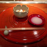 濁り酒とアワビの酒蒸し＆玉子豆腐