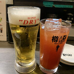 天ぷら　大吉 - 生ビール   550円・トマトサワー   490円