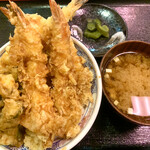 Tempura Akimitsu - 海老天丼　海老４本、なす、ししとう、しいたけ