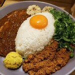 カレーのおじさま FISH - ポークピンダルとキーマカレーの2種コンボのアップ
