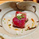 天ぷら たけうち - 長崎朝獲れ本鰹(5·5キロ)藁焼き