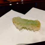 天ぷら たけうち - 糸島の朝採れスナップエンドウ