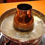 瀬里奈 - しゃぶしゃぶの鍋の中の様子です。