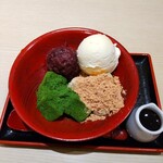 Takeyoshi - 二色（きなこと抹茶）わらび餅760円