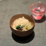 菅井 - アンコウの肝・葡萄・春菊・栗