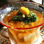 土家 - 24年12月　蕎麦豆腐の蕎麦汁ゼリー掛け