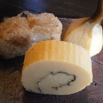 土家 - 24年12月　前菜盛り合わせ　伊達巻、海老芋揚げ、クワイ揚げ