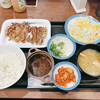 松屋 - 厚切り豚焼肉定食  お肉25%増量中　650円
富士山キムチ　100円