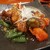 湯花楽 - 料理写真:鶏と野菜の黒酢炒め定食　880円