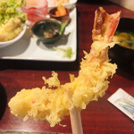 魚酔庭 - 海老天！！美味いし大きい