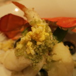 トラットリア・アルベロ - 3皿目の前菜　オマール海老と地場野菜のヴァポーレ　カッポンマーグロ　アルベロ風