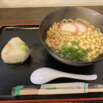 島の駅 豆ヶ島 - 大豆うどん＋大豆おにぎり