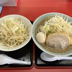 ラーメン もっけだの - ラーメン普通ニンニクヤサイマシマシ+味玉
