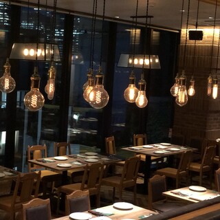 A designer Restaurants! High ceilings create an open and spacious interior