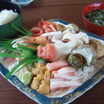 吉川鮮魚店 - 刺身盛り2,000円+ご飯、あおさ汁300円