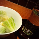 三文銭 - 2012、年越し白菜漬物と田酒