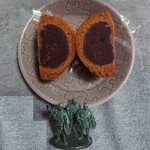 石河菓子店 - 茶まんじゅう（5個入り）320円　断面