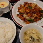 中華料理 春菜 - 鶏肉の辛子炒め  贅沢セット