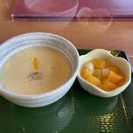 道の駅 - 蟹わっぱ内の茶碗蒸しとデザート