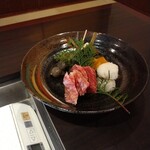 湯元　すぎ嶋 - 夕食の強肴（芋餅が美味しい）