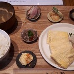 きらく - だし巻きとおばんざい定食　1200円