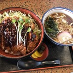 ドライブイン幸華 - ソースカツ重・うどんセット