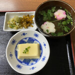 Tatsuta - 香の物、お吸い物、玉子豆腐