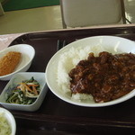 東北大学片平キャンパス北門食堂 - ハヤシライス378円とクリームコロッケ84円。