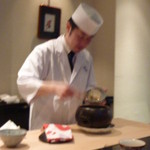 日本料理 晴山 - 2012年12月　カウンターのご主人