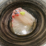 鮨 由う - ・縞鯵 煎り酒で