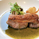 ミクニナゴヤ - 仔羊と山菜と百合根の付け合わせ