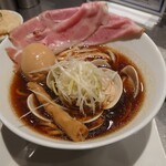 くそオヤジ最後のひとふり - はまぐりらーめん+煮玉子