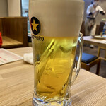 博多串焼 しんべヱ - 黒ラベル生中(¥500)