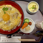 弥満喜 - 「奥久慈しゃも丼」@1430 しゃもスープ、茶碗蒸し、お新香付き
